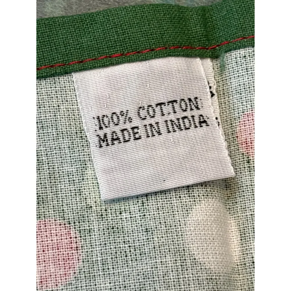 Christmas kitchen tea towels matching pair (2) festive red green holiday cotton